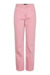 Pieces - Bukser - PC Fria HW Straight Denim Pants - Candy Pink Washed