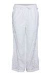 Pieces - Bukser - PC Wendy MW Broderie Angalise Pant - Bright White