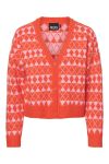 Pieces - Cardigan - PC Naomi LS Knit Cardigan - Tangerine Tango/Begonia Pink