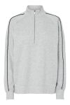 Pieces - Sweat - Pc Chilli Ls Halfzip Sweat - Light Grey Melange