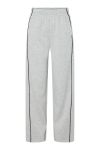 Pieces - Bukser - Pc Chilli Hw Wide Sweatpants - Light Grey Melange/Black Stripe
