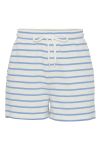 Pieces - Shorts - PC Chilli Summer Hw Shorts Stripe - Cloud Dancer/Light Blue