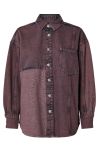 Pieces - Skjorte - Dria Denim Shirt - Tawny Port