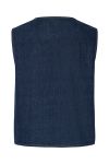 Pieces - Vest - PC Fabia Sl V-Neck Denim Vest AU24 - Dark Blue Denim
