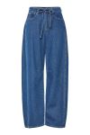 Pieces - Jeans - Fenna MW Tie Barrel Jeans - Dark Blue Denim