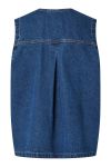 Pieces - Vest - Fenna O-Neck Tie Denim Vest - Dark Blue Denim