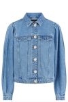 Pieces - Jakke - PC Ani LS Puff Short Simili Jacket - Light Blue Denim
