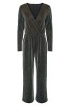 Pieces - Jumpsuit - PC Rina LS V-Neck Jumpsuit KAC - Black Multi Lurex