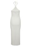 Pieces - Kjole - PC Alicia Sl Long Halter Neck Dress - Cloud Dancer