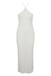 Pieces - Kjole - PC Alicia Sl Long Halter Neck Dress - Cloud Dancer