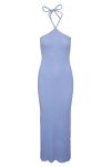 Pieces - Kjole - PC Alicia Sl Long Halter Neck Dress - Hydrangea