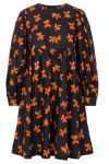 Pieces - Kjole - Alona Dress - Black w/ Orange
