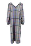 Pieces - Kjole - PC Bursa LS Midi Dress - Slate Gray Checks/Multi