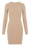 Pieces - Kjole - PC Crista LS O-Neck Knit Dress - Silver Mink