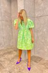 Pieces - Kjole - PC Darla SS Dress - Poison Green Flowers