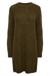Pieces - Kjole - PC Ellen LS O-Neck Knit Dress - Dark Olive