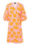 Pieces - Kjole - PC Jispa 3/4 Wrap Dress - Bright White Stripes Flowers 