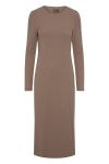 Pieces - Kjole - PC Kylie Ls O-Neck Midi Dress - Morel