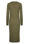 Pieces - Kjole - PC Kylie LS O-Neck Midi Dress - Deep Lichen Green