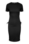 Pieces - Kjole - PC Luna SS Ruching Mini Dress - Black