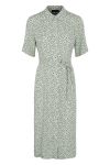 Pieces - Kjole - PC Maiken SS Midi Shirt Dress - Desert Sage