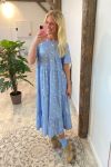 Pieces - Kjole - Mary SS Dress - Blue Fog