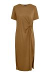 Pieces - Kjole - PC Anora SS O-neck Midi Knot Dress - Beech