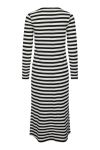 Pieces - Kjole - PC Filine LS O-neck Midi Dress Kac - Black Bright White
