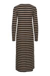 Pieces - Kjole - PC Filine LS O-neck Midi Dress Kac - Black Fossil
