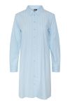 Pieces - Kjole - PC Penny Ls Short Shirt Dress - Airy Blue/Bright White