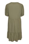 Pieces - Kjole - Pc Pia Ss Frill Short Dress Camp - Deep Lichen Green