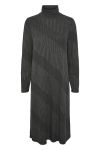 Pieces - Kjole - PC Sara LS Roll Neck Midi Dress - Dark Grey Melange