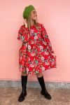 Pieces - Kjole - Sille Dress - Black Roses - Ditte Estrup
