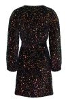 Pieces - Kjole - PC Stella LS Sequin Wrap Dress - Black