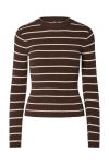 Pieces - Bluse - Mira New LS O-Neck Knit - Hot Fudge