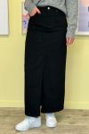 Pieces - Nederdel - PC Alma HW Long Skirt - Dark Grey Denim