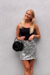Pieces - Nederdel - Pc Disco Hw Mini Skirt - Silver