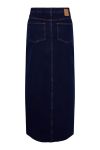 Pieces - Nederdel - PC Jessie HW Ankle Denim Skirt - Dark Blue Denim