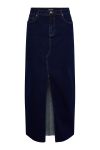 Pieces - Nederdel - PC Jessie HW Ankle Denim Skirt - Dark Blue Denim