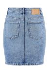 Pieces - Nederdel - PC Lili MW Denim Skirt - Light Blue Denim