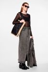 Pieces - Nederdel - PC Nora Hw Ankle Skirt - Grey Denim 