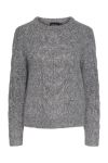 Pieces - Strik - Nina LS O-neck Knit - Medium Grey Melange