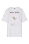 Pieces - T-shirt - Pc Paloma Ss Printed T-Shirt Bc - Bright White/Coffee