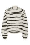 Pieces - Strik - Penna Ls High Neck Knit - Whitecap Gray