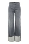 Pieces - Jeans - PC Pil Hw Straight Fold Up Denim Jeans - Grey Denim