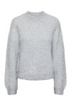 Pieces - Strik - Pc Raga Ls O-Neck Lurex Knit - Silver Colour