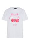 Pieces - T-shirt - Scarlett ss printed t-shirt - Bright White/cherry
