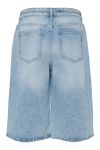 Pieces - Shorts - Selma MW Wide Denim Shorts - Light Blue Denim