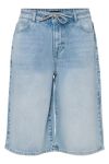 Pieces - Shorts - Selma MW Wide Denim Shorts - Light Blue Denim