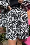 Pieces - Shorts - PC Size Zebra HW Shorts - Bright White Black Zebra 